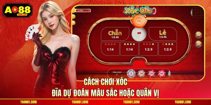 Cách chơi xóc đĩa dự đoán màu sắc hoặc quân vị